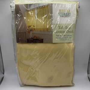 Vintage Martha Stewart Everyday Cafe Curtains Cotton‎ Duck Tab Top 60"x36" NEW